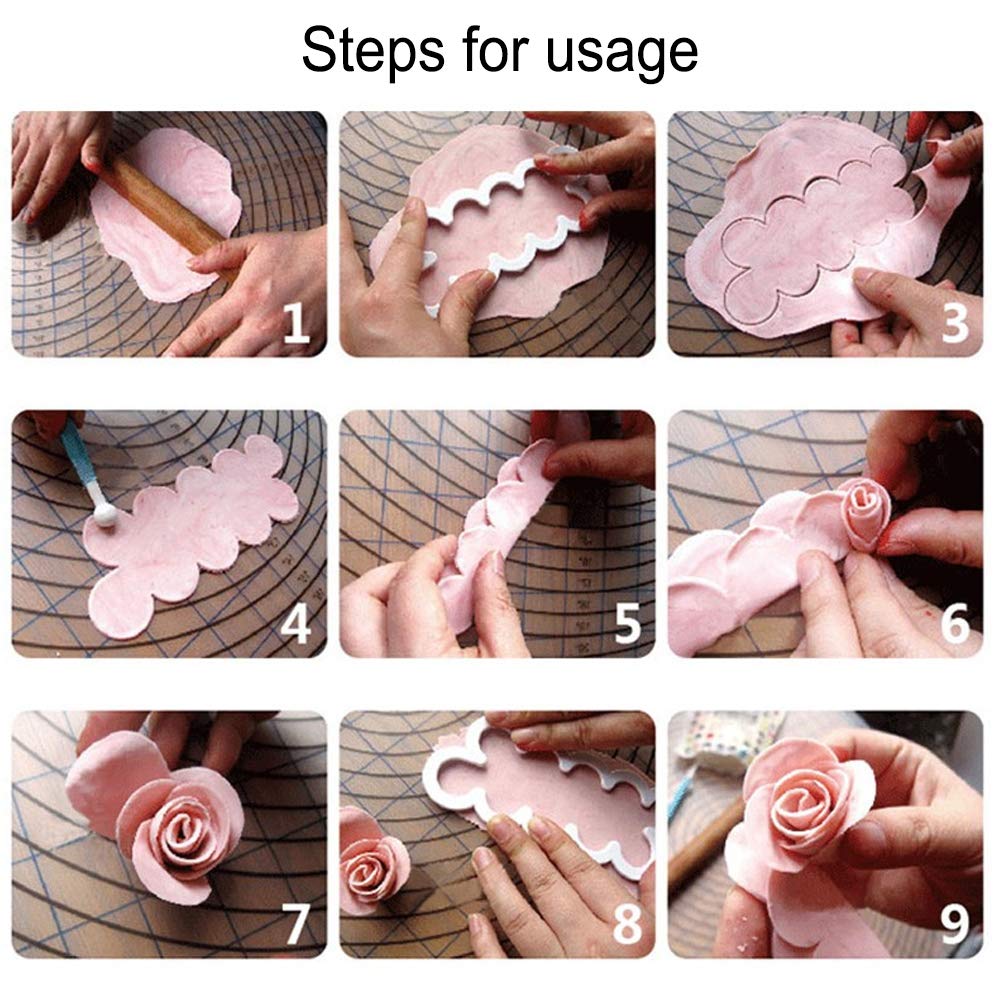 Plätzchen-Ausstecher, 18 Stück Rosen-Blumen-Plätzchen-Ausstecher-Form-Fondant-Backen-Hersteller-Kuchen-Form-DIY-Dekorationswerkzeuge