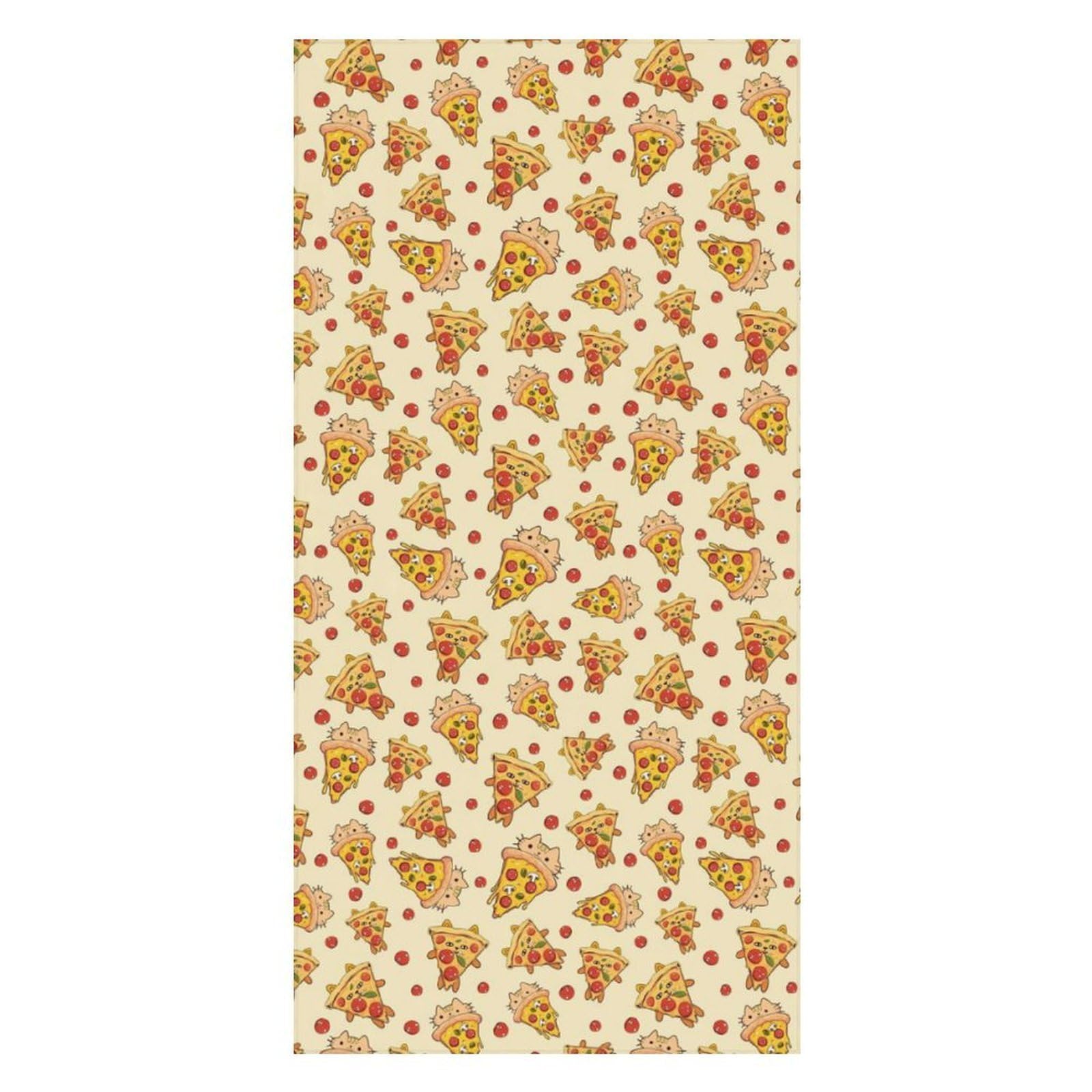 Anceky Bath Towel Quick-Dry Large Pizza Cat Beach Towels Soft Absorbent Bath Towel for Travel Swimming Gym 31 X 63 in