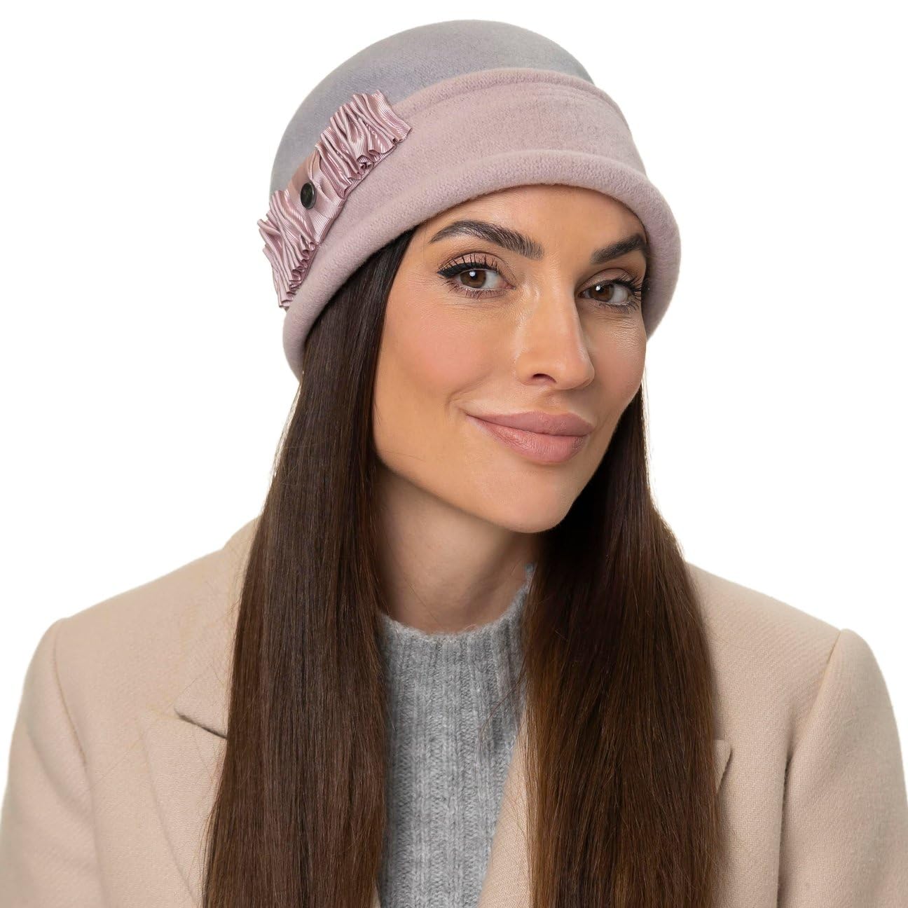 Lierys SOMBREROSHOP Oretka Toque Gorro Cloche de Lana hervida Hecho en UE Mujer Otono Invierno