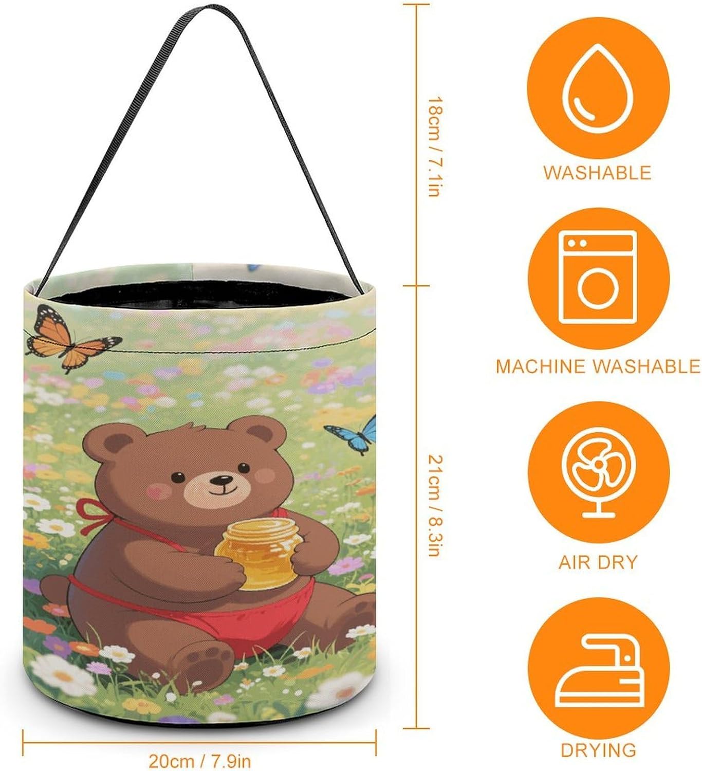 LLUTSNTH Brown Bear Halloween Tote Treat Bag for Trick Or Treat image 2