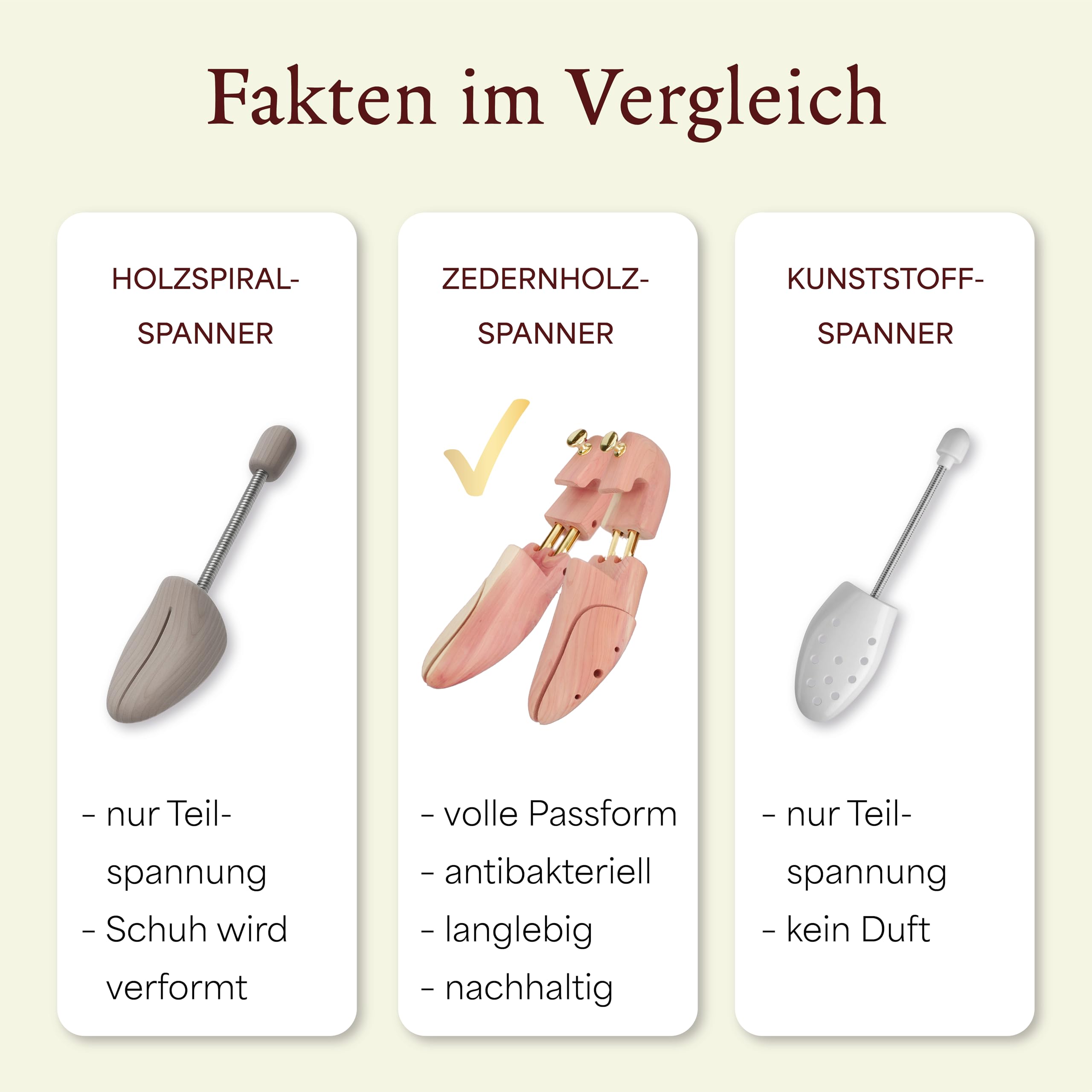 Langer & Messmer Schuhspanner aus Zedernholz für Herren und Damen inkl. Reiseschuhlöffel aus Zedernholz, Größe 34 bis 50, das Original! 1, 2 oder 5 Paar