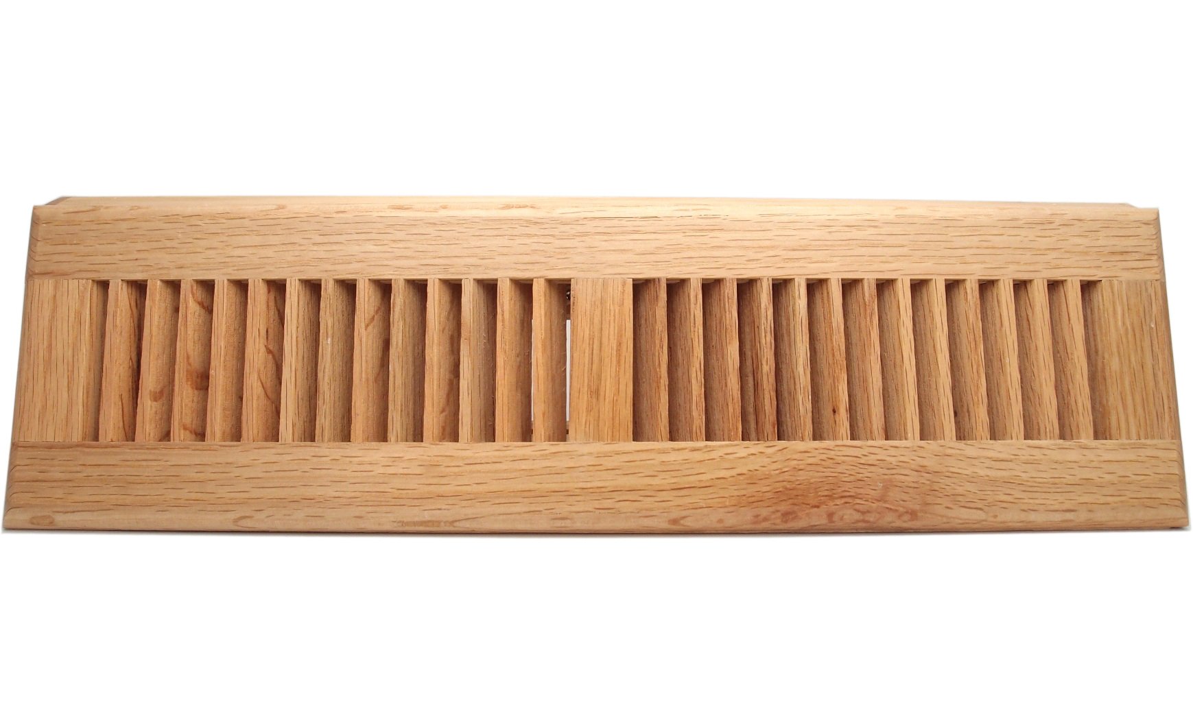 Ecke Baseboard Gitter Aus Roter Eiche – Dekorative Lüftungsabdeckung Für Klimaanlage, Vorgeölt, 24 Zoll, Mit Dämpfer