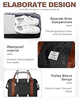 Vista 23 de Bolsa de viaje para mujer, bolsa deportiva para gimnasio, H-Negro