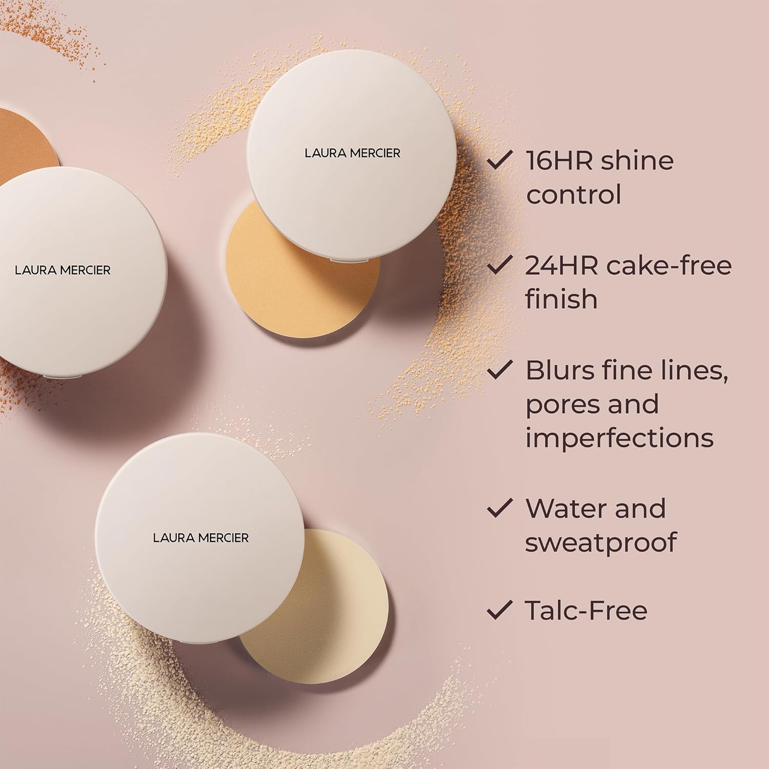 Laura Mercier Ultra-Blur Talc-Free Waterproof Translucent Pressed Setting Powder, 16HR Weightless Wear and Shine Control, Hyaluronic Acid Infused for 24HR Hydration, Natural Finish, Includes Puff - Image 4