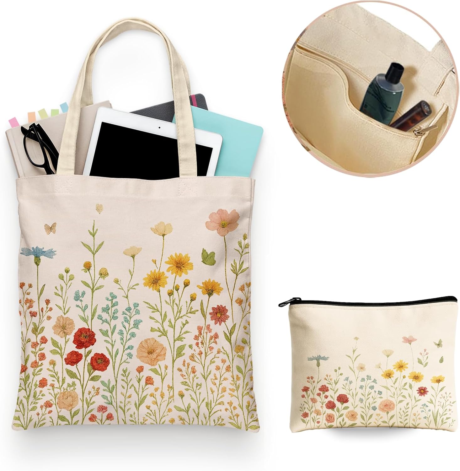 Aesthetic Canvas Tote Bag for Women – Minimalist Open-Top Design, Perfect for Books, Daily Errands and Gifting. - Image 4