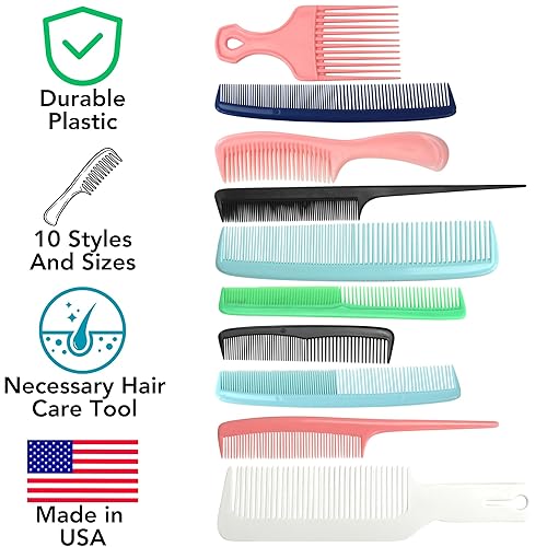 Miniatura 2 de Iconikal Peines de diseñador surtidos de lujo de 40 piezas  Iconikal - Peines irrompibles para cabello húmedo y seco, fáciles de limpiar, juego de