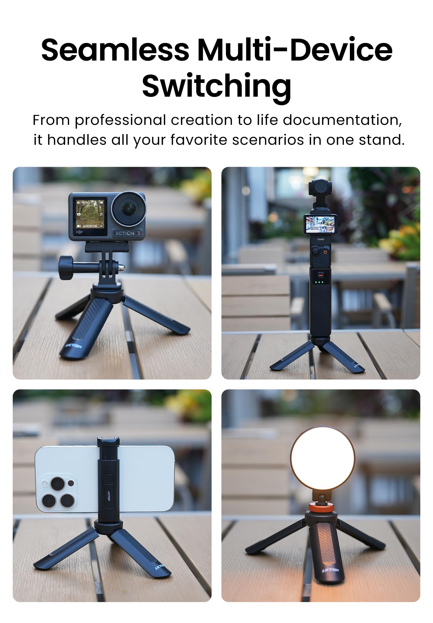 DJI Osmo Pocket 3 本体（ミニ三脚付き） Amazon | OSMO Mini 三脚 DJI OSMO Pocket 3用 ブラック | LUCKYBIRD