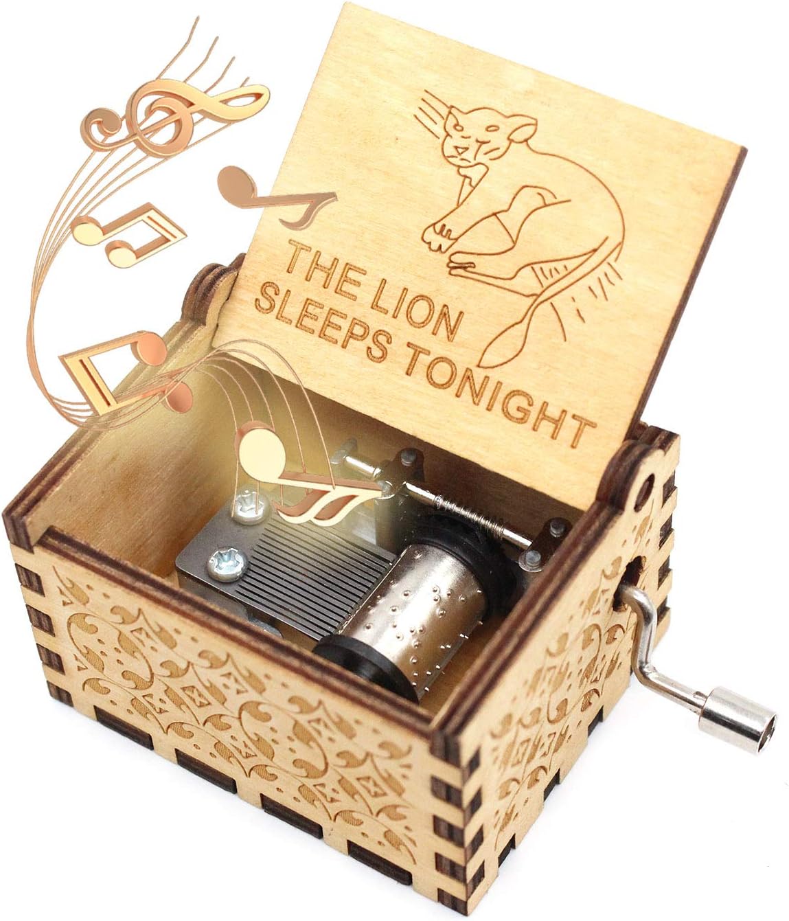 ukebobo Wooden Music Box – The Lion Sleeps Tonight Music Box – 1 Set