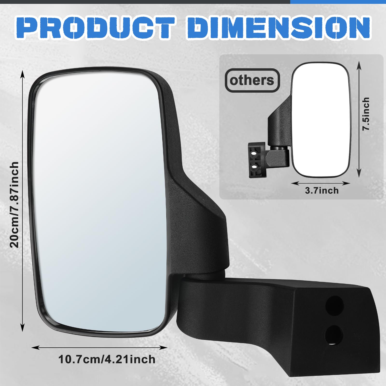 外装パーツ ドアミラー UTV用 耐衝撃サイドミラー CAN AM ポラリス RZR 800 900 1000 ヤマハ 1.75&2inchクランプ ロールケージ取付 Vulcans 3点で1000円OFFクーポンありノア ヴォクシー 90系