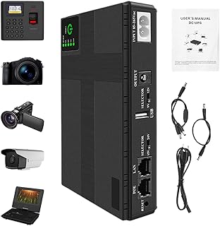 Router Power Supply, Portable Backup Battery Uninterruptible Router Battery, Power Supply Output Router Battery for LED Light Security Monitor Mumiao