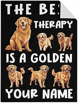 Custom Golden Retriever Blanket for Women, Men - 60x80 Inches Twin Size - Soft Fluffy Cozy Blankets Gift - Black Funny Blanket for Bed, Sofa, Winter