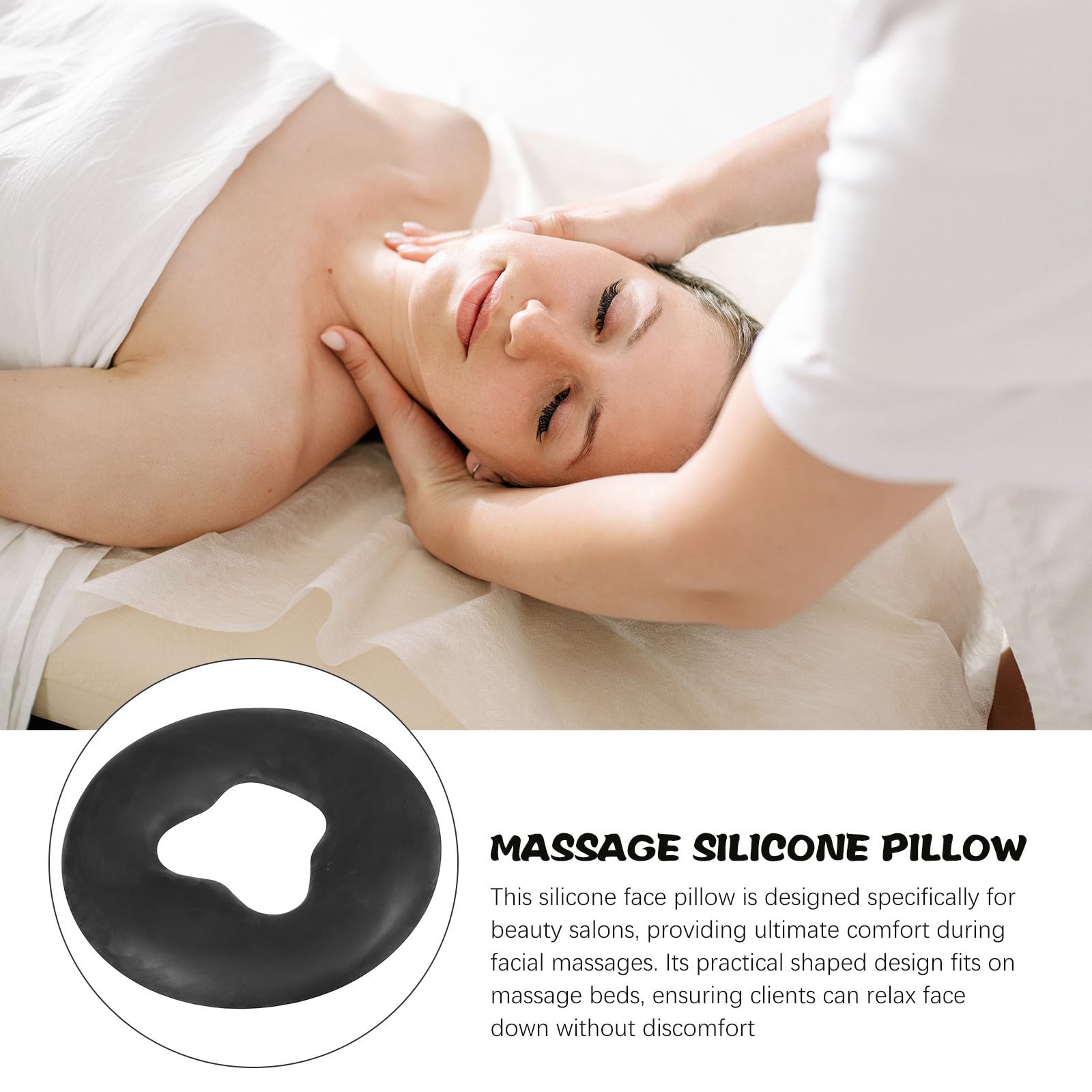 MAGICLULU Almohada De Spa Facial De Silicona Reutilizable Con Agujero Para Protección Facial En Camas De Masaje Para Estudiantes Y Oficinistas