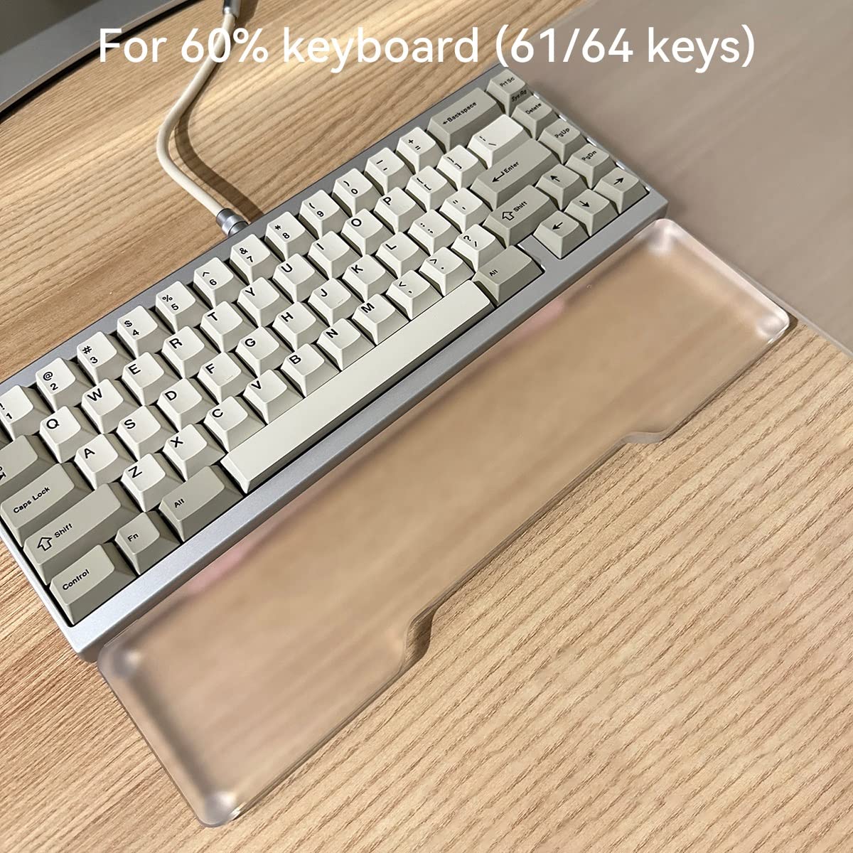 DucKey Transluzente Tastatur Handgelenkauflage, Acrylmattiertes Ergonomisches RGB Handgelenkpolster Für Mechanische Tastatur (Size : 60%)