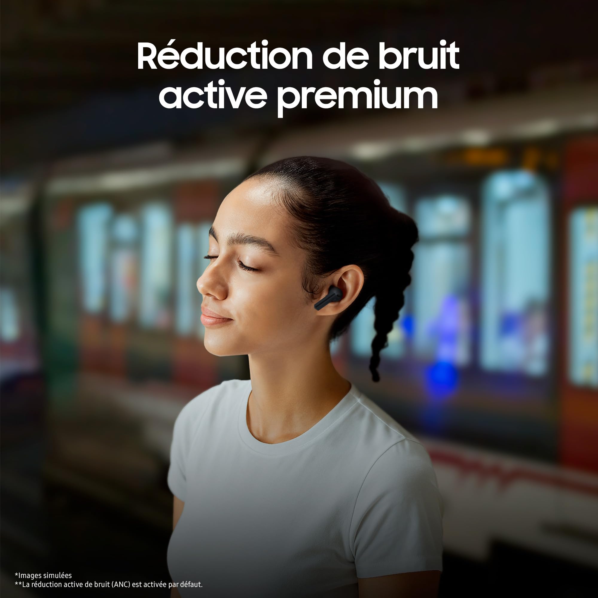 Samsung Galaxy Buds3 FE, Écouteurs sans Fil, Bluetooth, Réduction Active de Bruit, Audio 360, Gemini, Chargeur Secteur Rapide 25W Inclus, Noir, Version FR