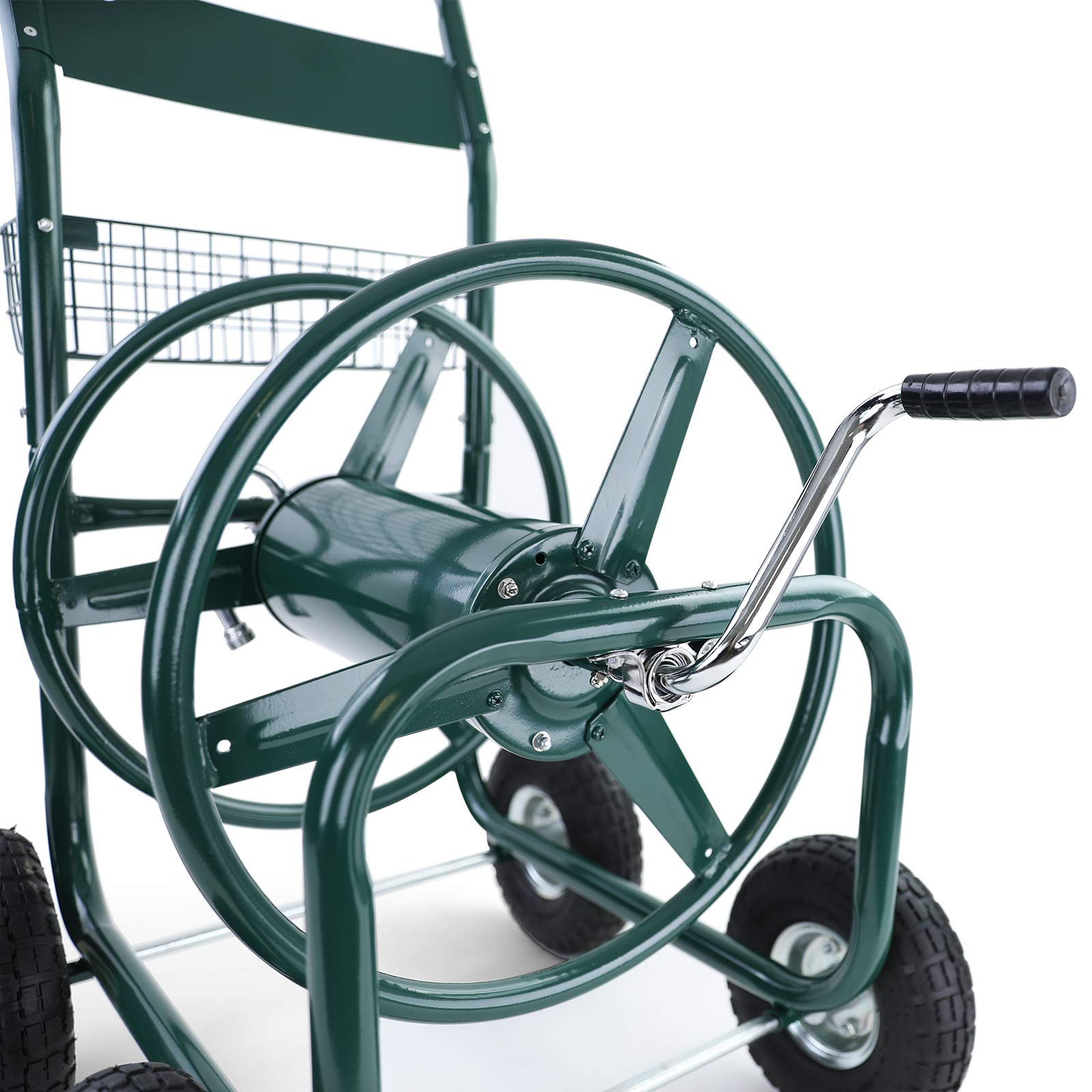 Schlauchwagen Schlauch Handwagen mit Handkurbel Grün bis 106m Gartenschlauch