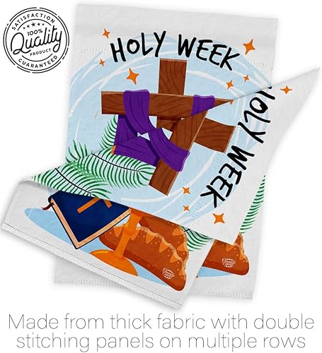 Miniatura 7 de Bandera de jardín de Semana Santa – Fe religiosa, esperanza, gracia, paz, paloma, religión cristiana, Pascua, decoración de casa, pequeño patio,