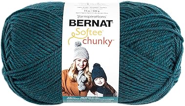 Bernat Big Ball Chunky Solid Yarn, 14 oz, Gauge 6 Super Bulky, 100% Acrylic, Teal - Buy now