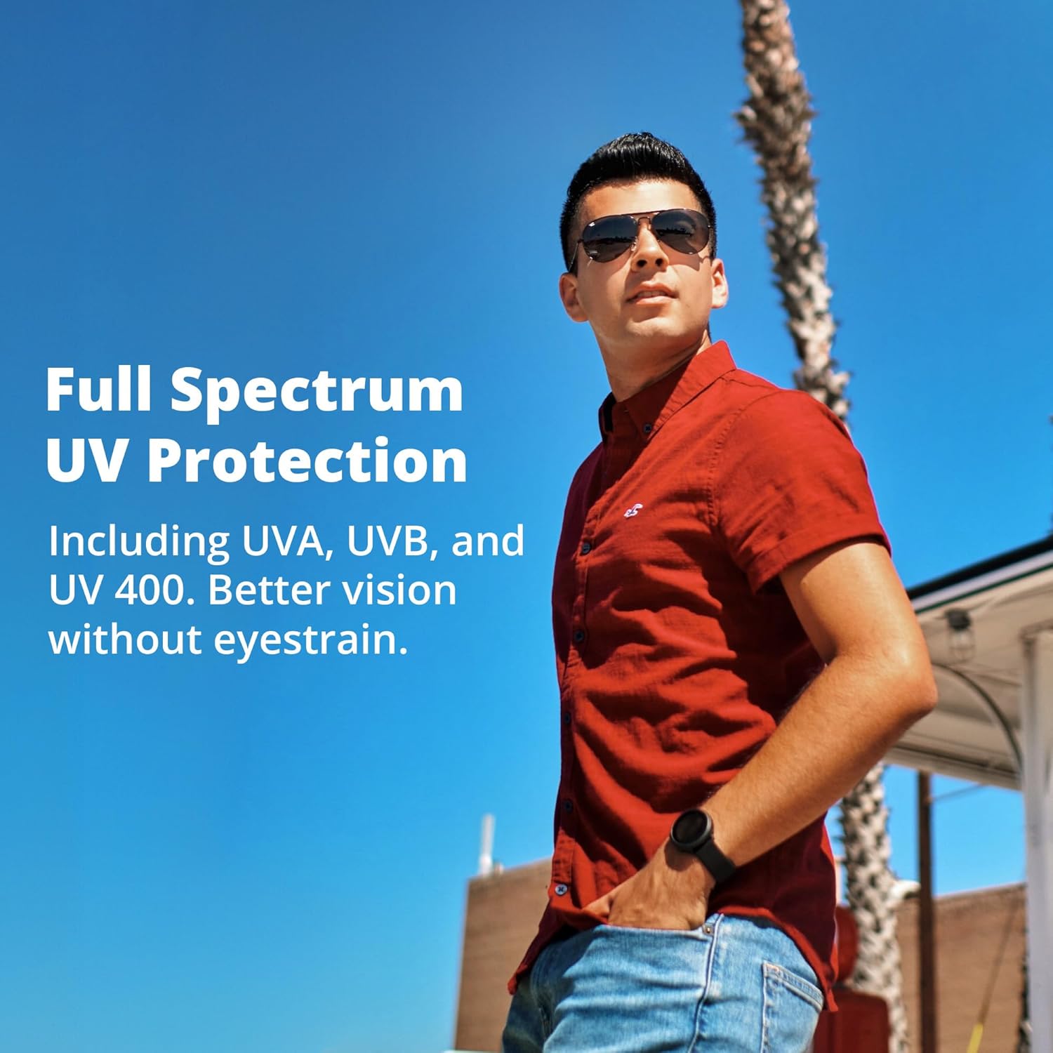 Foldies Polarized Folding Sunglasses – Scratch Resistant Lens Coating – Collapsible Frame – Premium Leather Case – Aviators