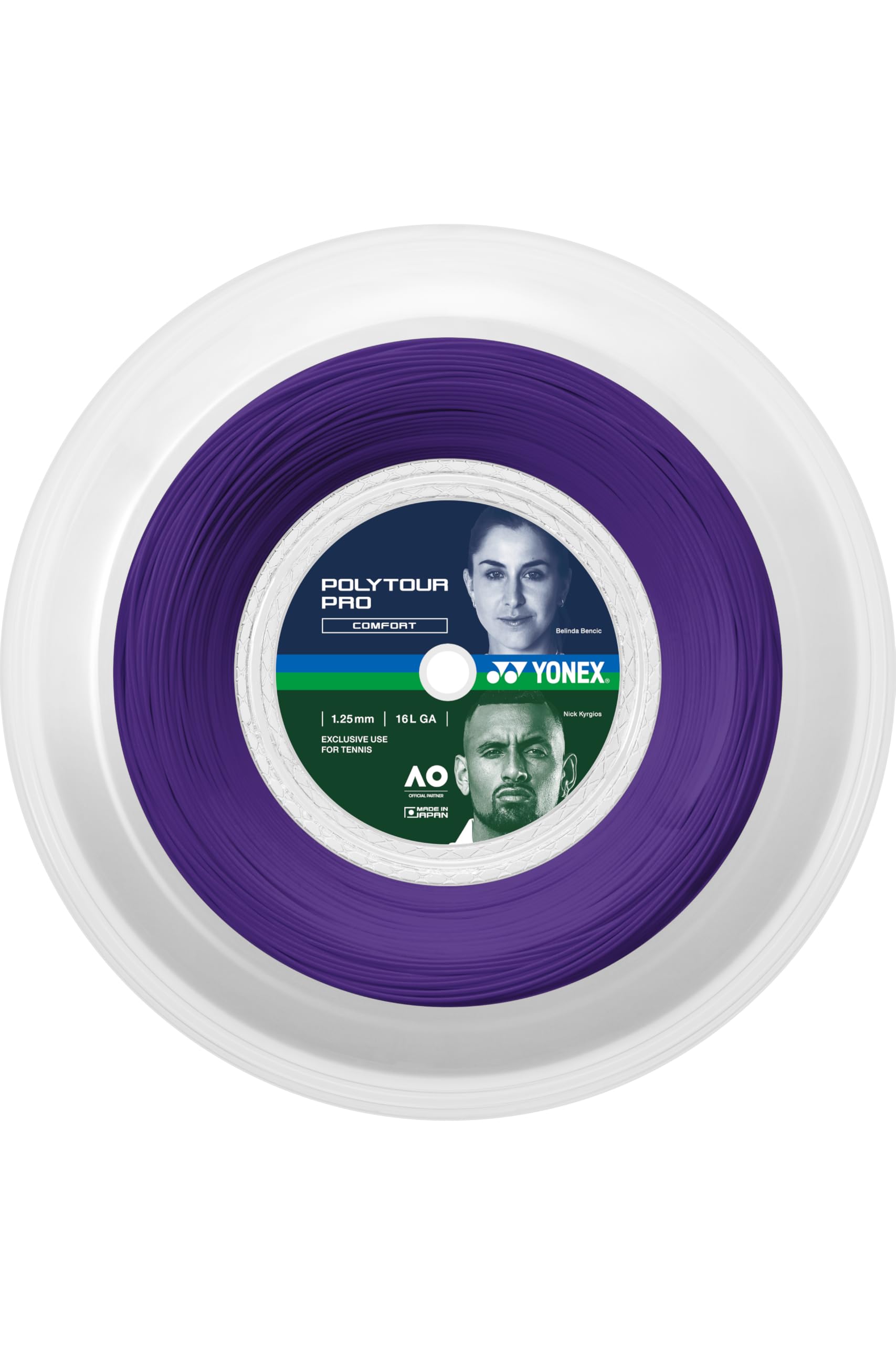 YONEX Poly Tour Pro - Mulinello da tennis, 1,25 mm/16L GA, 200 m, colore: Viola notte