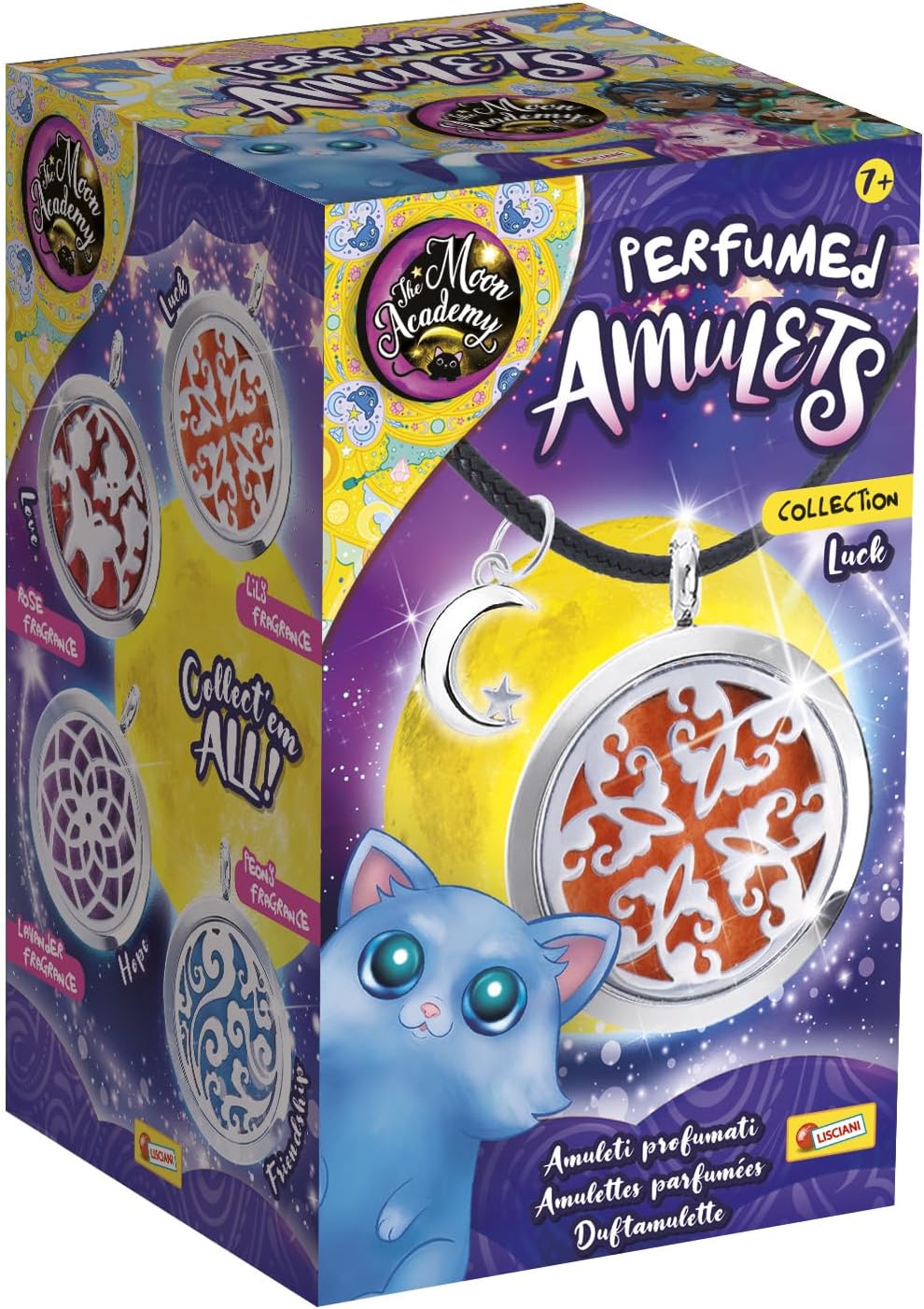 Lisciani The Moon Academy: Scented Amulet Collection - Scented Jewellery Creation Kit for Children Aged 7 and Above - Necklace with Opening Pendant - 4 Talismans to Collect - Random Pendant