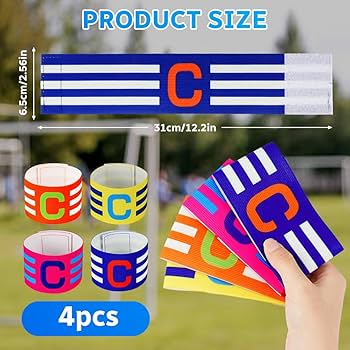 Fascia Da Capitano FLINTRONIC - Regolabile, Nera, Per Calcio E Sport