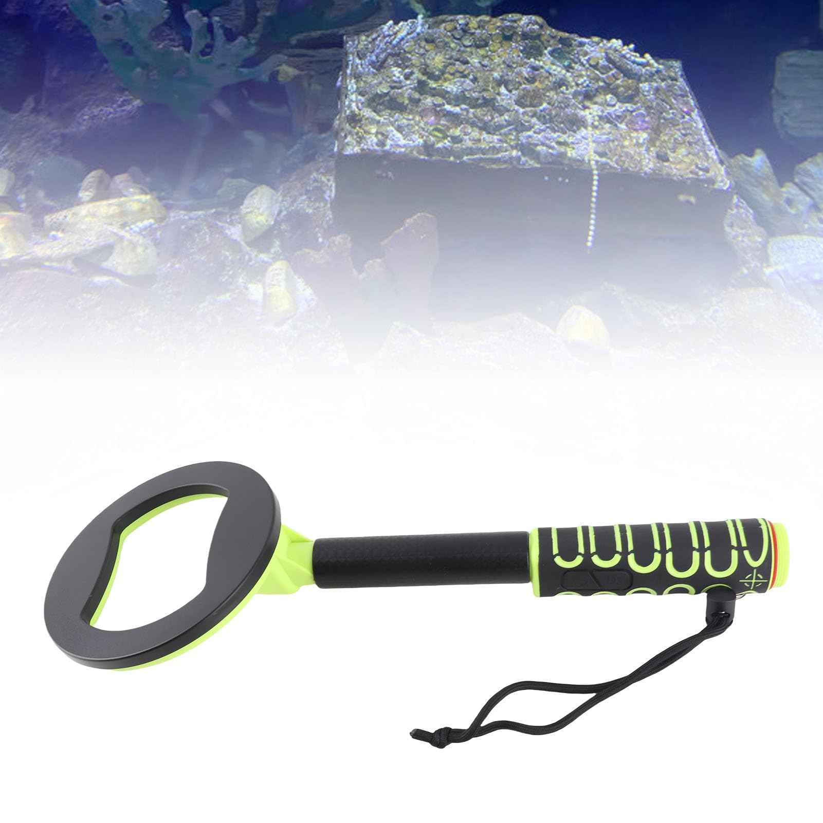 Détecteur de Métaux Portatif Rechargeable, Détecteur de Chasse au Trésor Sous-marin, étanche IP68, avec Alarmes Sonores et Vibrantes, pour la Plongée (vert)