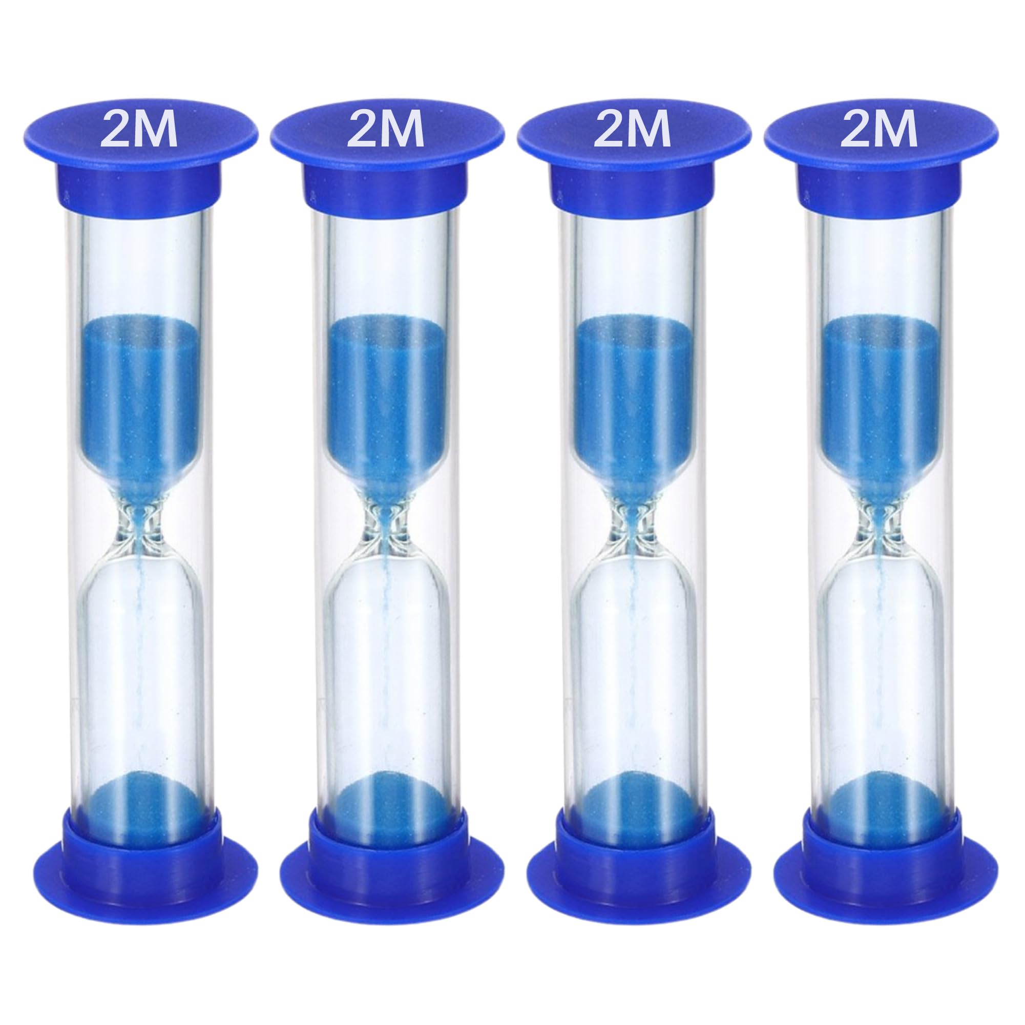TeacherFav Sanduhr für Kinder – 2-Minuten-Set aus 4-Stunden-Glas – Blaue Farbe – mit Acryl überzogen für Klassenzimmer, Zuhause und Kinderzimmer
