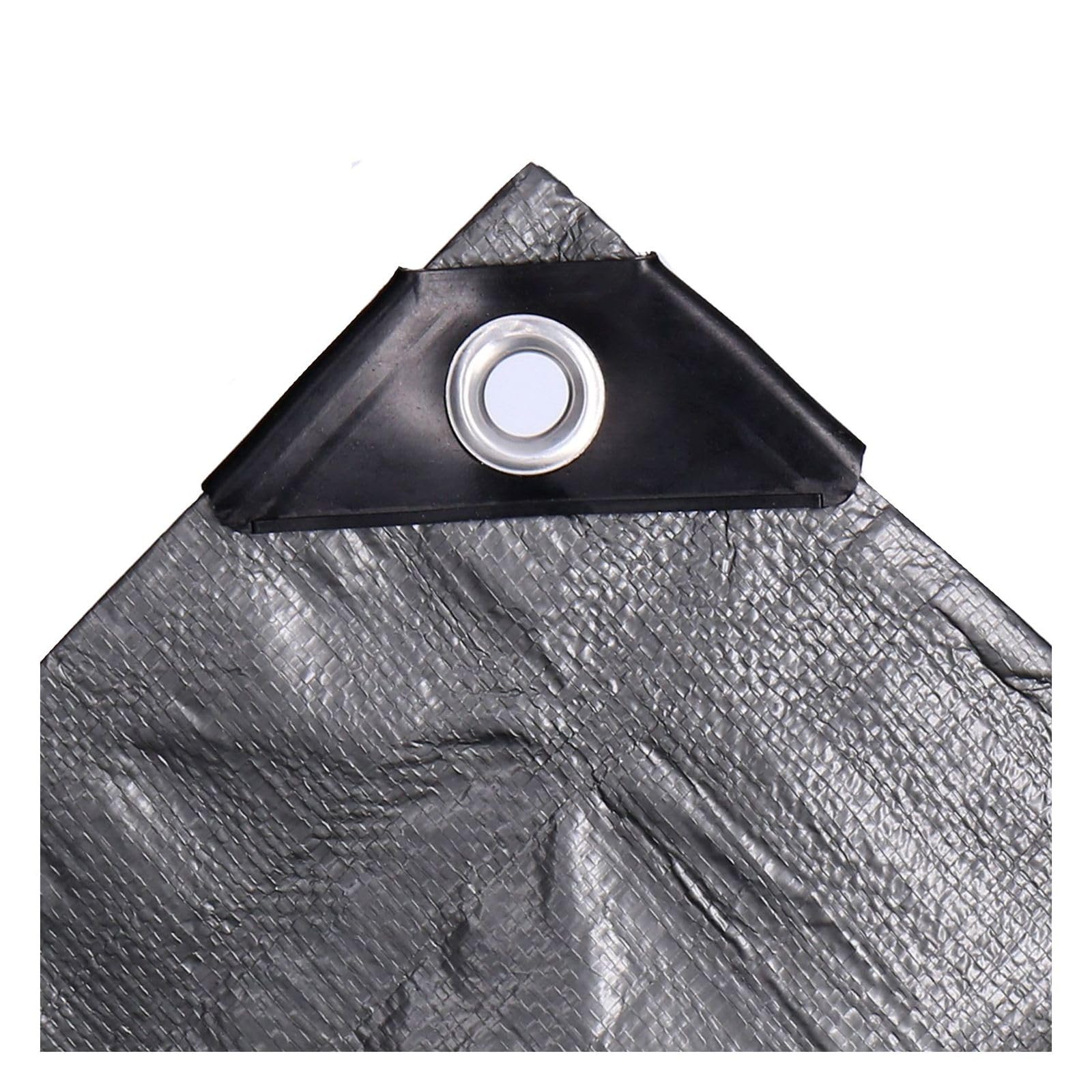 Bâche en PE renforcée 5x5m, 140g/m², avec 4 Cordes de Fixation, œillets en Aluminium Tous Les 50cm, Coins et Bords renforcés - Imperméable, indéchirable, UV stabilisée, Étanche