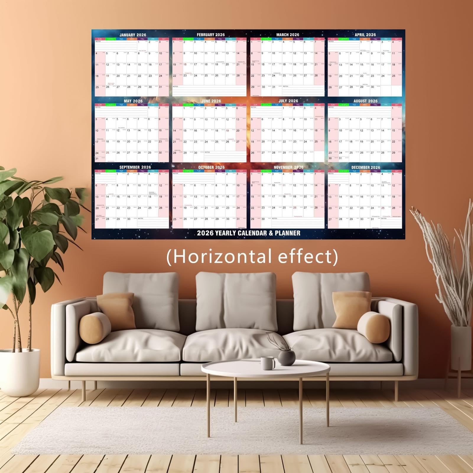 Calendario Annuale 2026 61 X 86 Cm Doppia Faccia Cancellabile A Secco Per