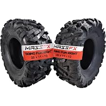 MASSFX 26x11-12 Rear Tire Set 2 for All-Terrain ATV, Utility-Task UTV, and Side-by-Side SxS Vehicles - 6-Ply with 1/2" Tread Depth 26x11x12 2-Pack