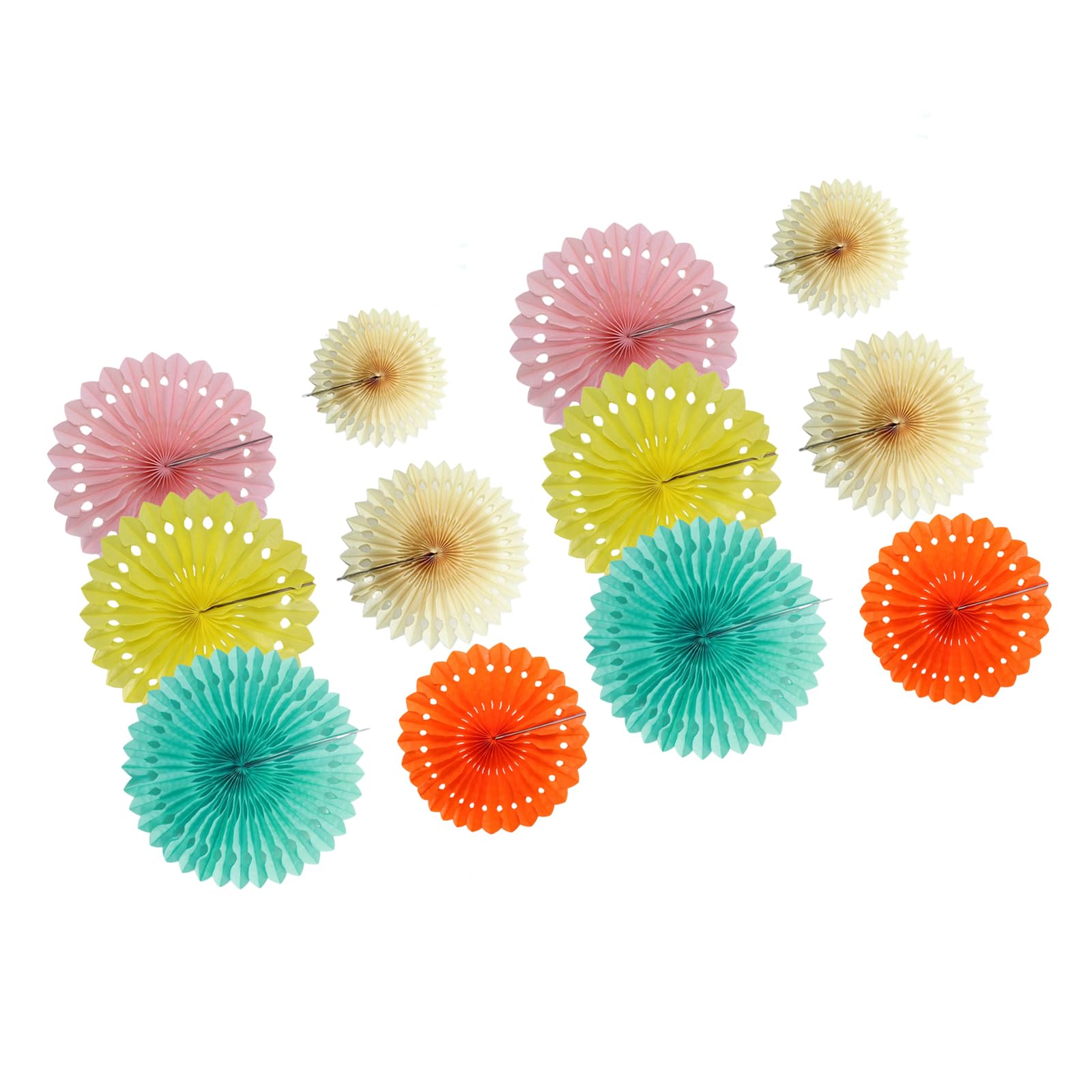 Kalttoy 12 Colorful Artisanal Paper Admirers for Celebratory Party Decorations Wedding Birthday Incidents Green Cottonwork Ornamentation Photo Stay Paper Fan Backdrops