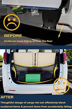 Cargo Trunk Net Compatible with Ford Explorer Base ST XLT 2023 2022 2021 2020 2019 2018 2017 2016 2015 2014 2013 2012 2011 SUV Net Mesh Netting