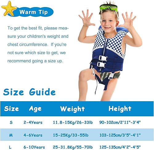 Miniatura 5 de Chriffer Kids Swim Vest for 20-70 Pounds Boys and Girls, Easy OnOff Zipper, Swimming Jackets for 2, 3, 4, 5, 6, 7, 8 Years OldBeach Pool Water Park
