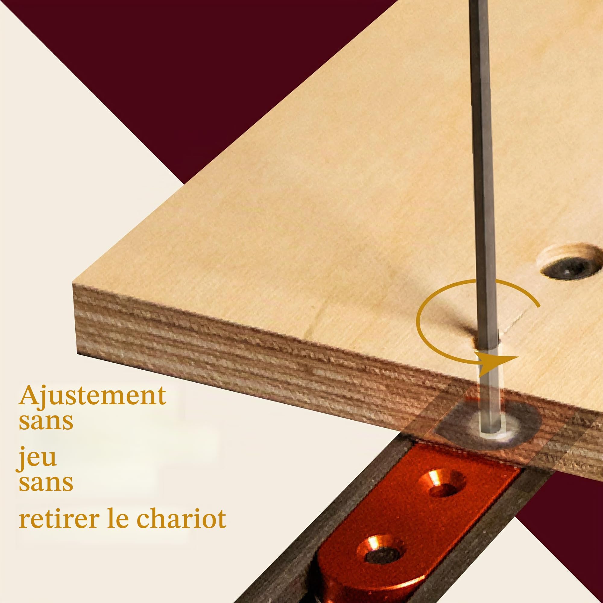 O'SKOOL Lot de 2 barres coulissantes pour scie de table, barre à onglet, traîneau transversal, 430 mm
