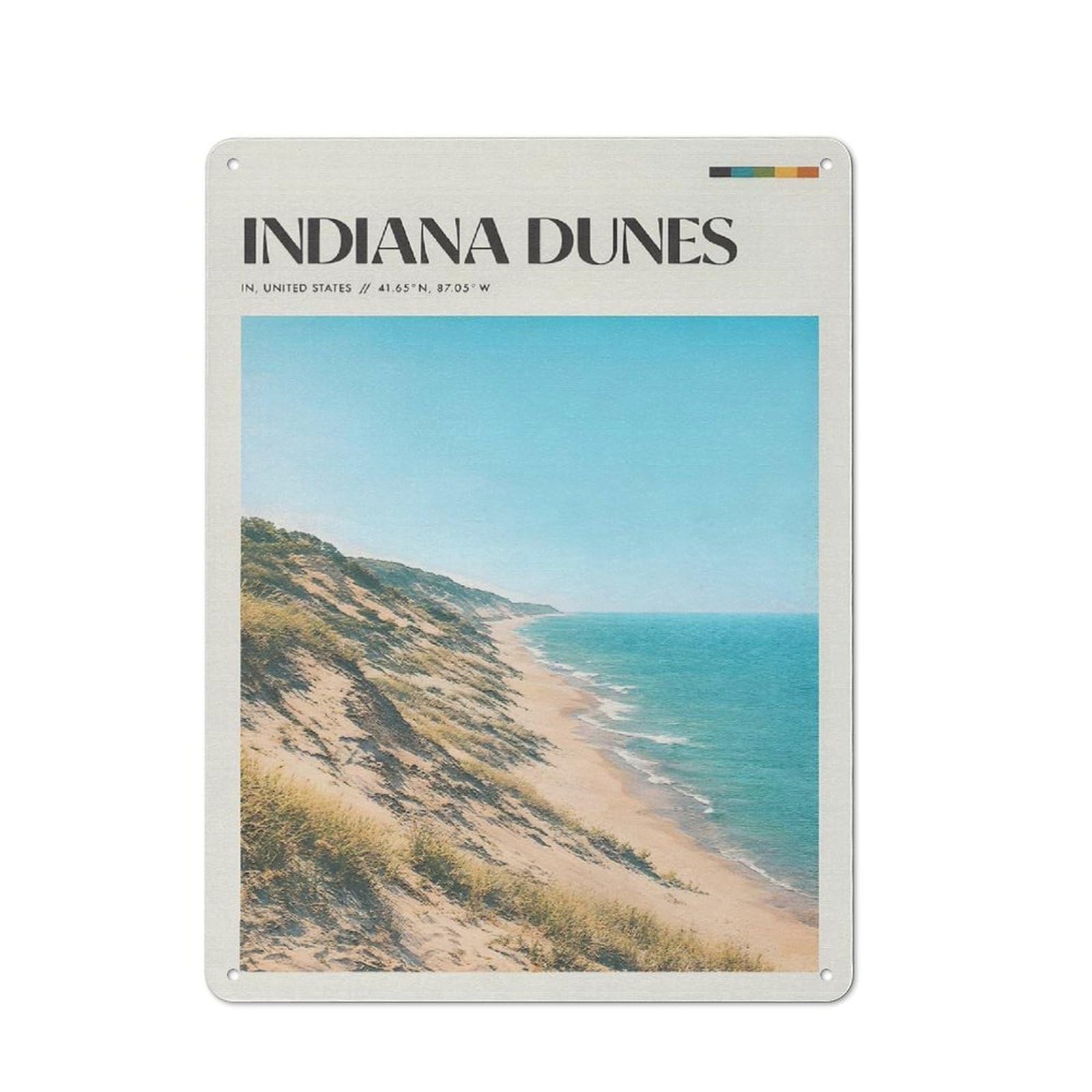 Junmoney Style Tin Sign 40X30cm With Indiana Dunes National Park For Living Room Wall, Retro Decor, Autumn Wall Decor For Living Room Decor Lovers