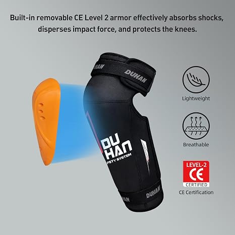 Motorcycle Knee Pads for Men & Women, CE Level 2 Certified, 45-180 Flex & Adjustable Straps, Thermal Warm Fleece Lining for Motocross, Dirt Bike, Cold Weather Riding