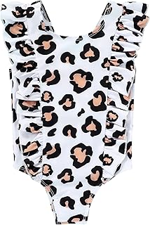 One-Piece Infant Toddler Baby Girl Summer Swimsuit Watermelon Leopard Ruffle Swimwear Bikini Bathing Suit - Buy now