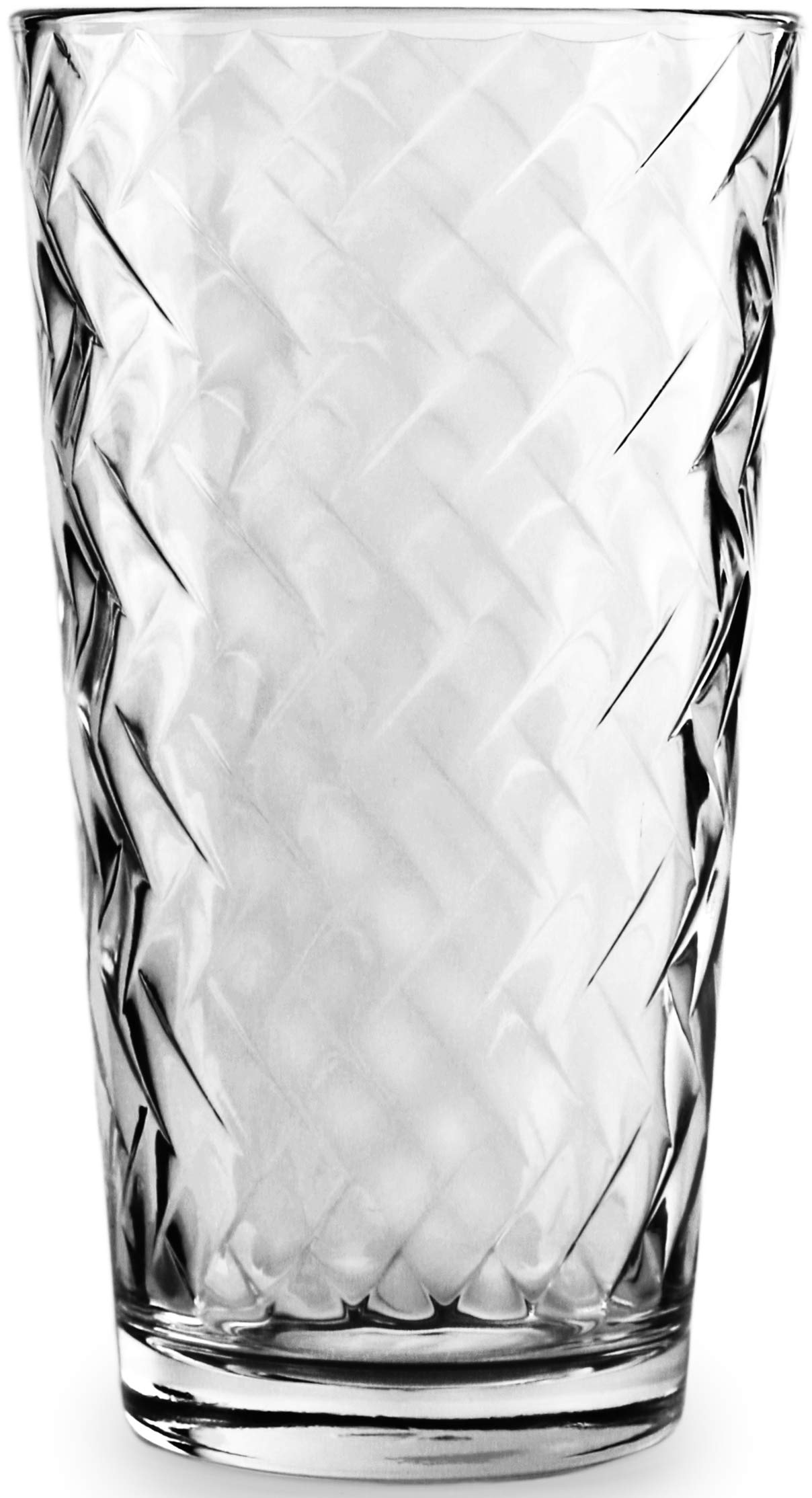 Circleware Chevron - Set di 12 bicchieri Highball e bicchieri da whisky per acqua, birra, succhi di frutta, bevande al tè freddo, trasparenti
