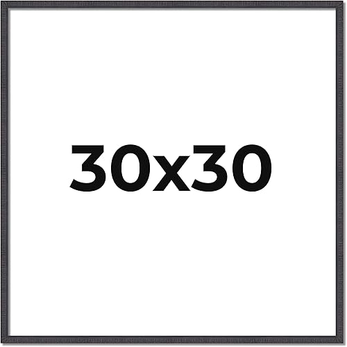Marco de fotos de madera maciza marrón rústico de 30 x 30 pulgadas de ancho de 0.75 pulgadas Profundidad del marco interior de 0.5 pulgadas Marco