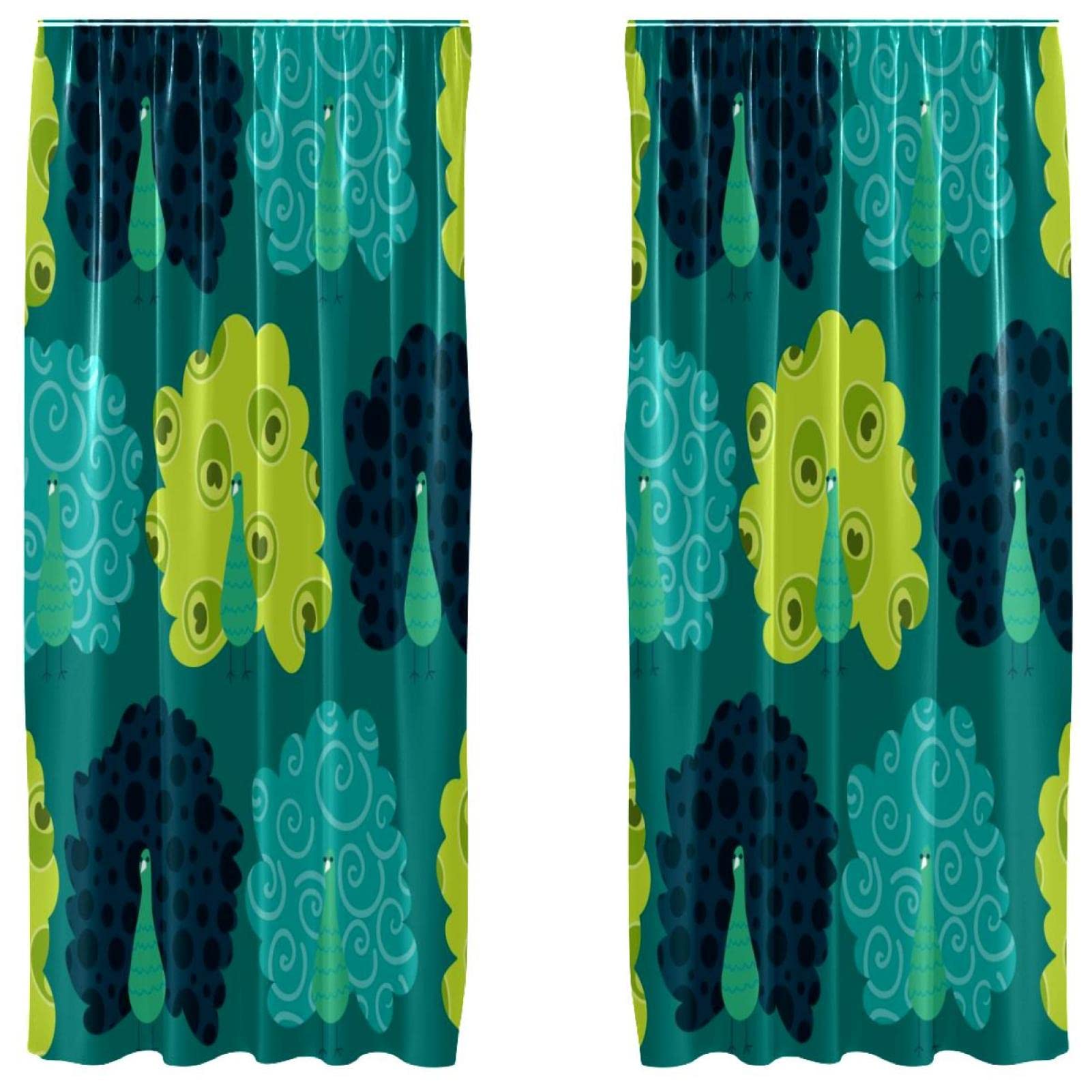 Cortinas de pavo real para dormitorio juego de dos piezas decorativas que transforman la luz