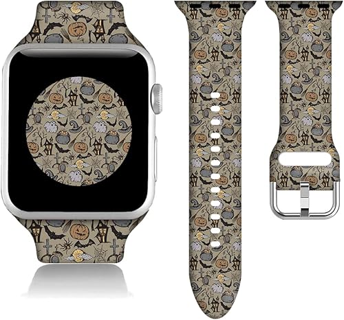 Regalos de otoño, decoraciones de Halloween, correas de pulsera para Apple Watch de Acción de Gracias, correa de silicona suave para IWatch Series 8