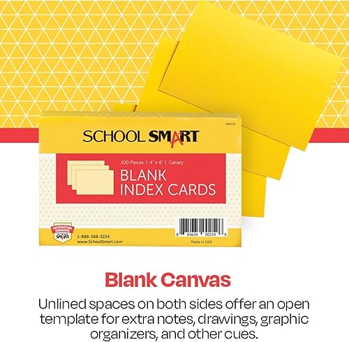 Miniatura 9 de School Smart Tarjeta de índice 90# en blanco, 4 x 6 pulgadas, color blanco, paquete de 100