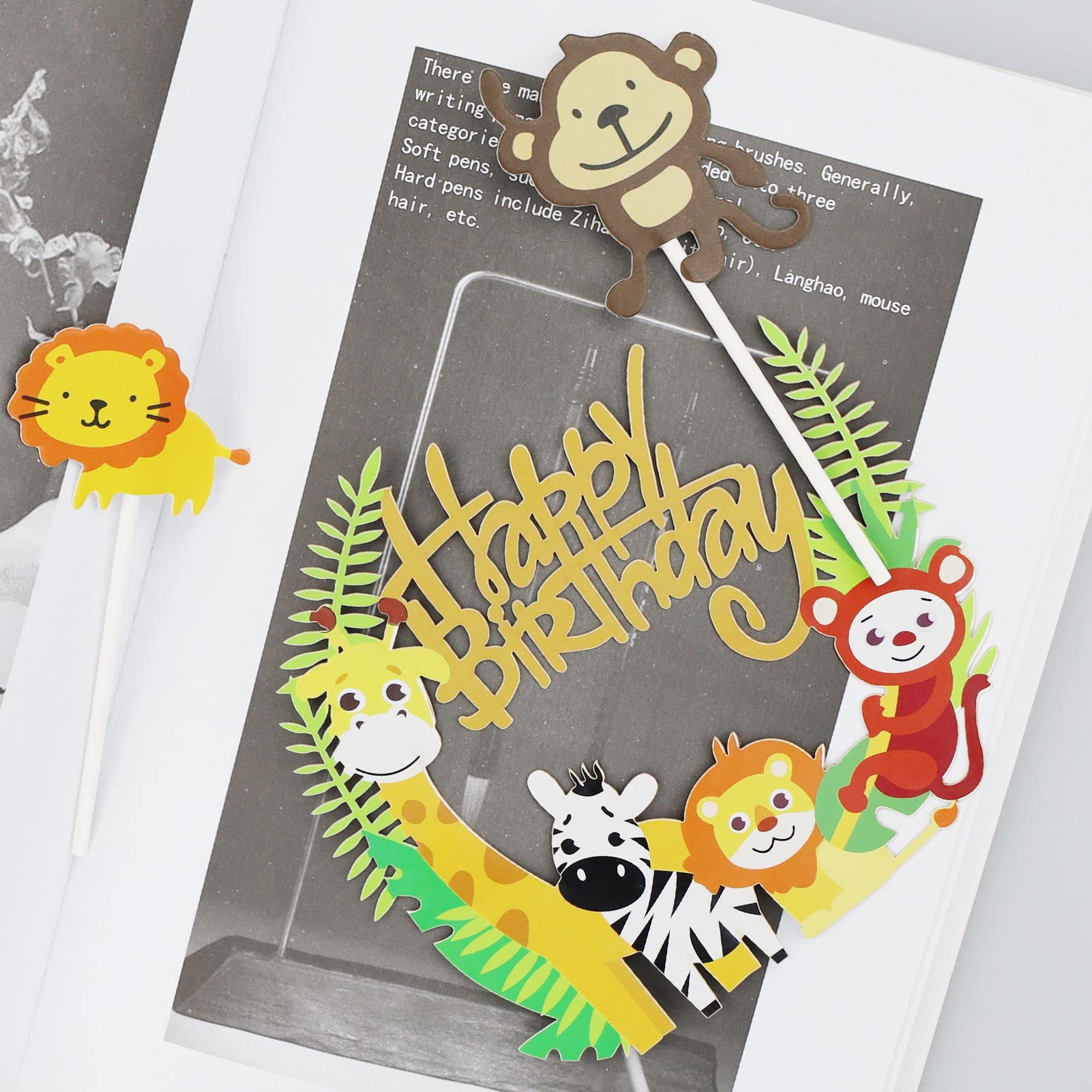 15 Tier-Cupcake-Toppers Für Dschungel-Party – Inkl. Papierstäbchen Zum Dekorieren