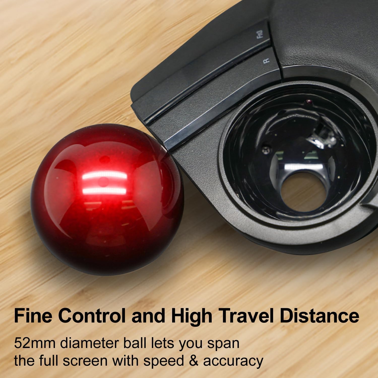 ELECOM HUGE Trackball Mouse, 2.4GHz Wireless, Finger Control, 8-Button Function, Palm Rest Attached, 52mm Smooth Red Ball, Windows11, MacOS (M-HT1DRBK) Wireless Trackball Mouse
