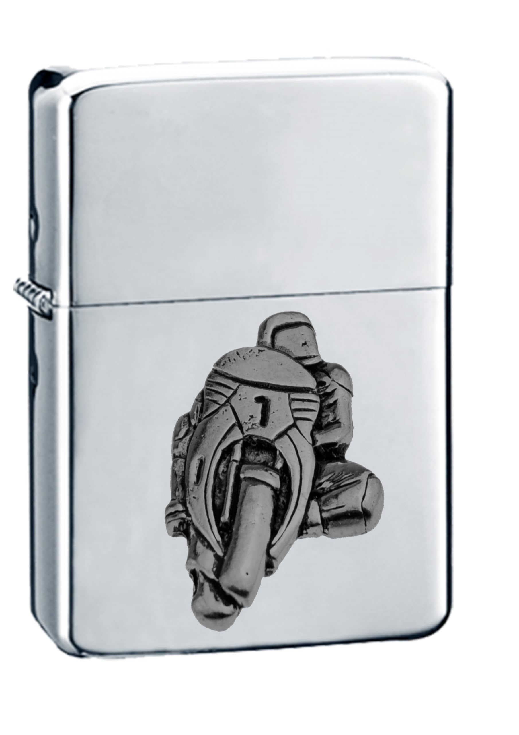Briquet P1 Moto N°1 en argent chromé, une idée cadeau motard idéale