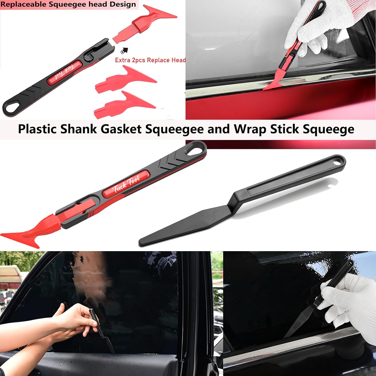 EHDIS Vinyl Wrap Tool Window Tinting Kit with DIY Tool Storage Holder,Car Wrapping Sponge Roller,Micro Wrap Stick, Tint Squeegee,Plastic Scraper,Film Cutter