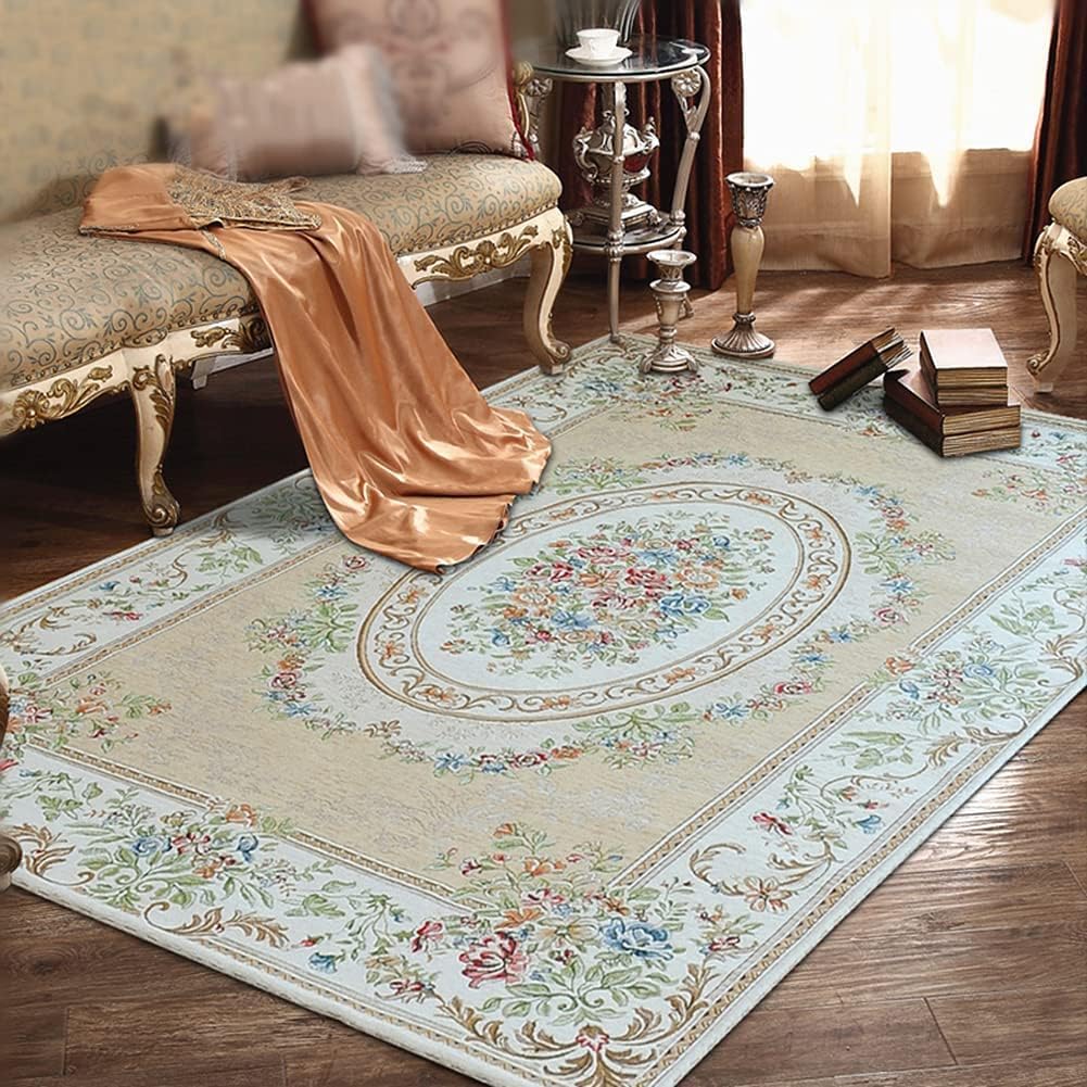 UKELER Home Collection Floral Design Modern Large Carpet for Living Room/Dining Room Floor (55''x78.7'', Beige Garden)
