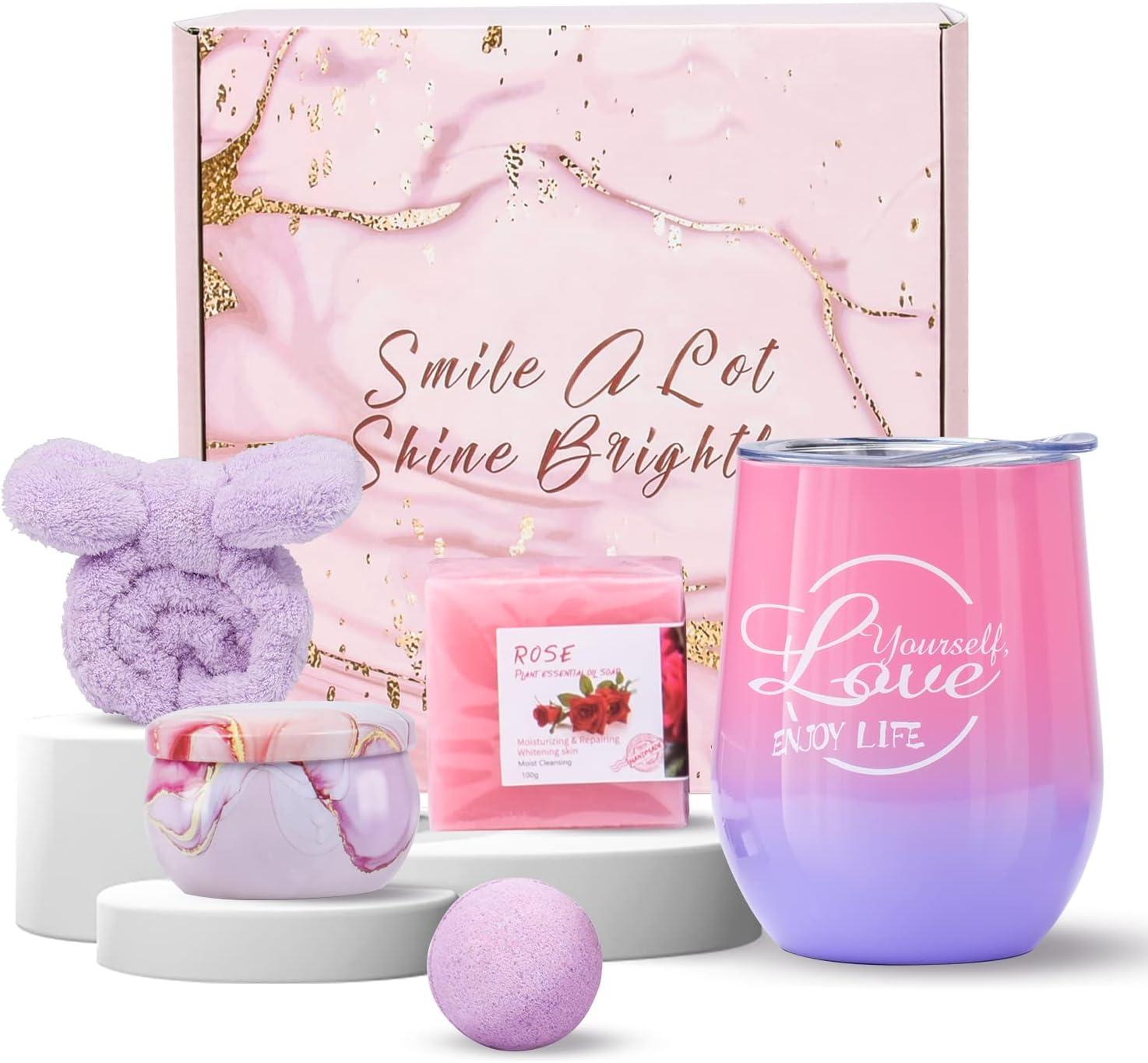 GLGLMA Stainless Steel Christmas Birthday Gifts for Women,Valentines Day Gifts,Personalized Gifts, Insulated Tumbler,Relaxation Set Gifts for Mothers Day