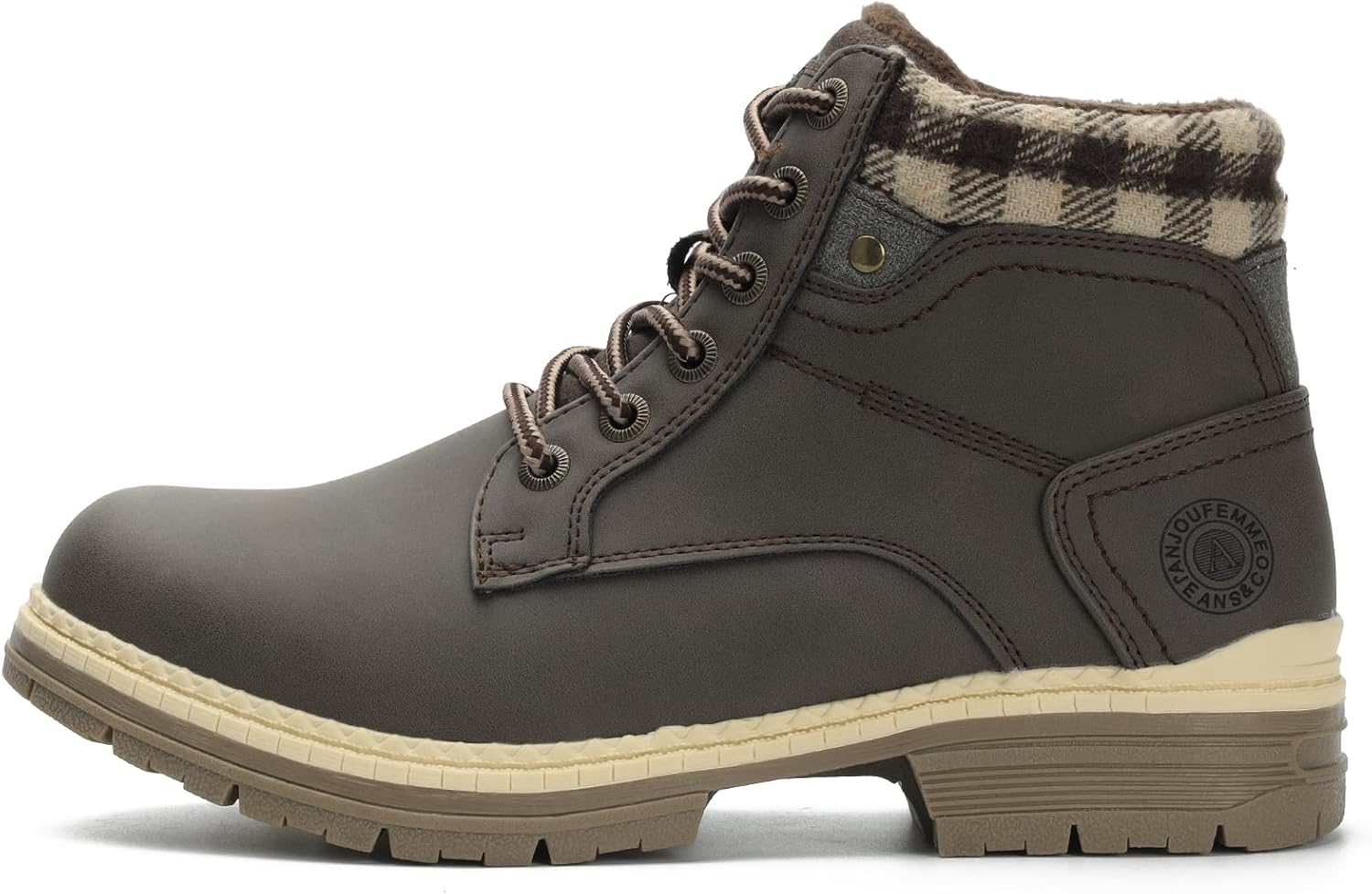 ANJOUFEMME Womens Hiking Snow Winter Boots - Outdoor Waterproof Lightweight Ankle Boots for Women Work Backpacking Boots FNW110-FNW08-BEIGE-6 - Image 3