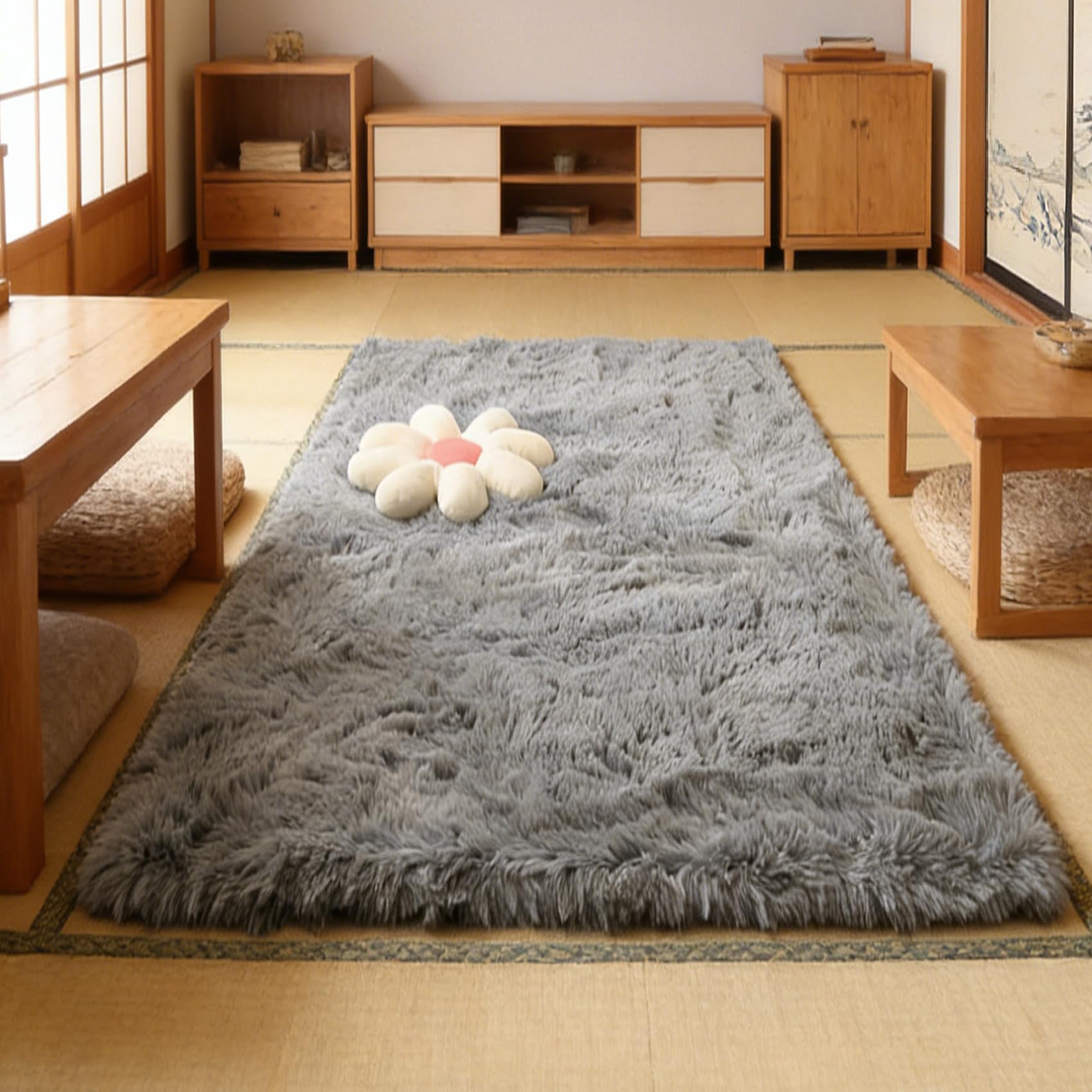 Tapis de salon vintage lavable et antidérapant pour grand salon